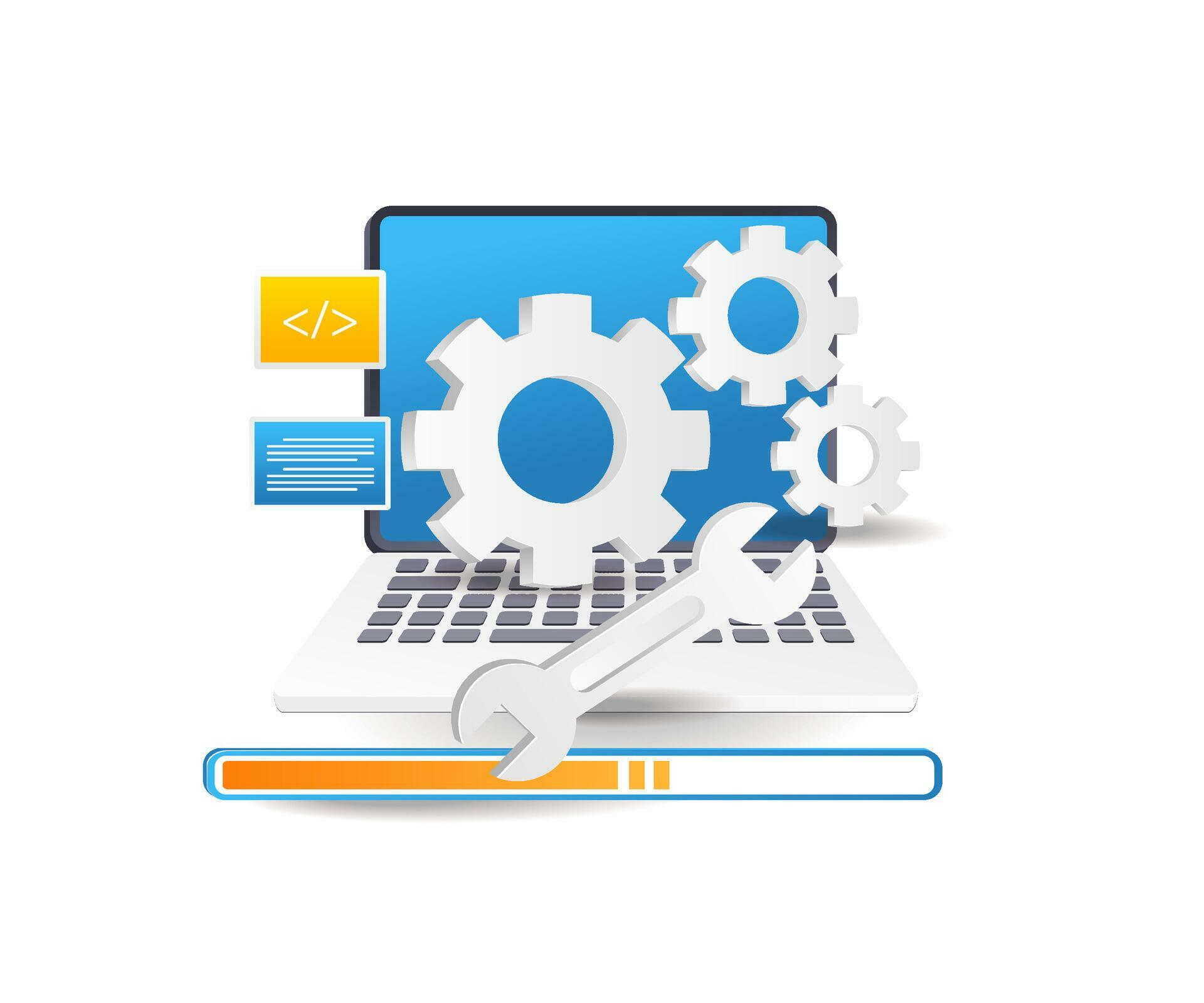 Loading computer application update maintenance process 31740327 Vector ...