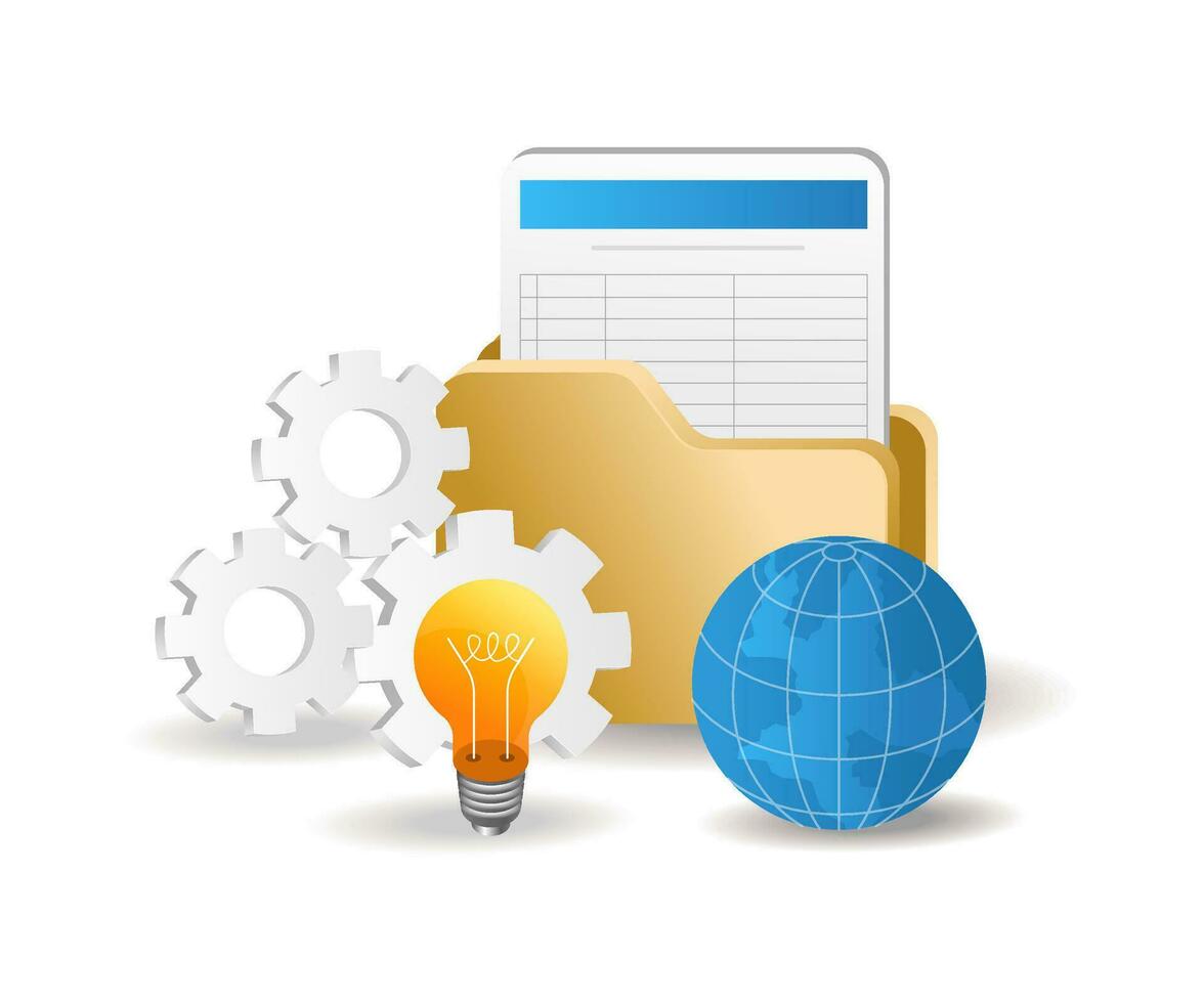 Idea folder data maintenance system vector