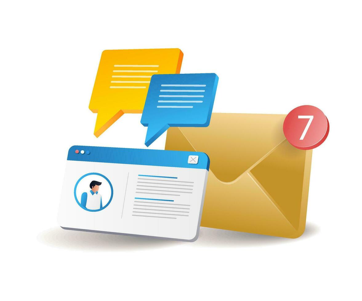 Technology marketing email notifications vector