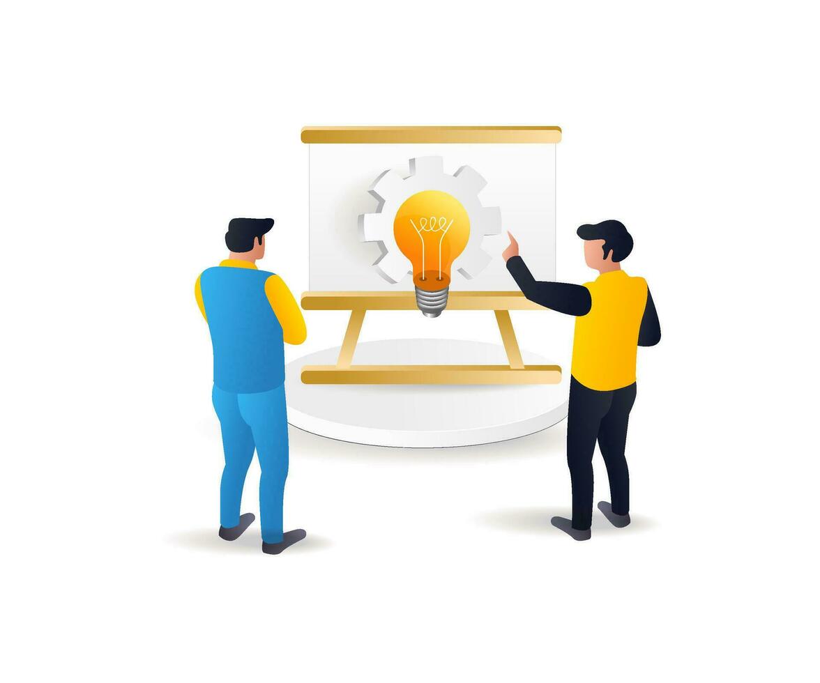 The team discusses ideas for developing a business vector