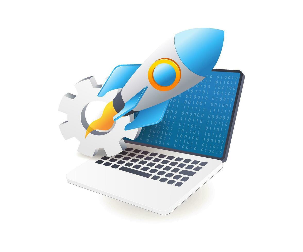Launching a new product rocket vector