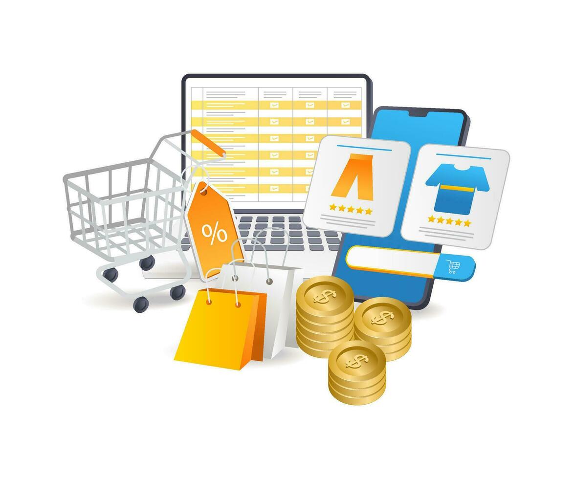 Checklist details of online shopping discounts vector