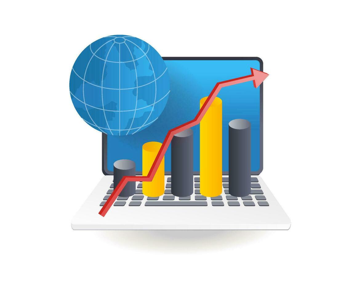 The rocket launches with a control computer vector