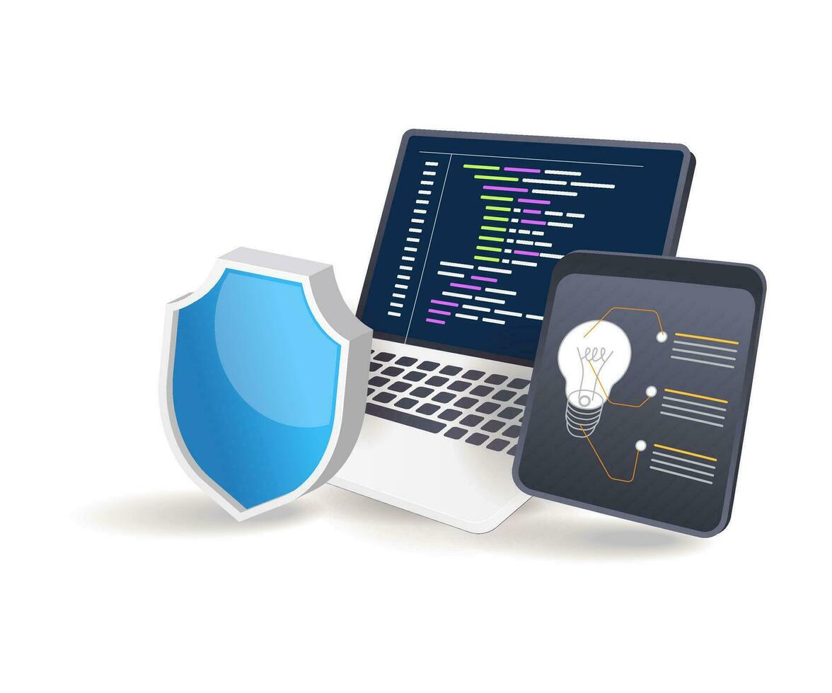 seguridad programación idioma concepto idea vector