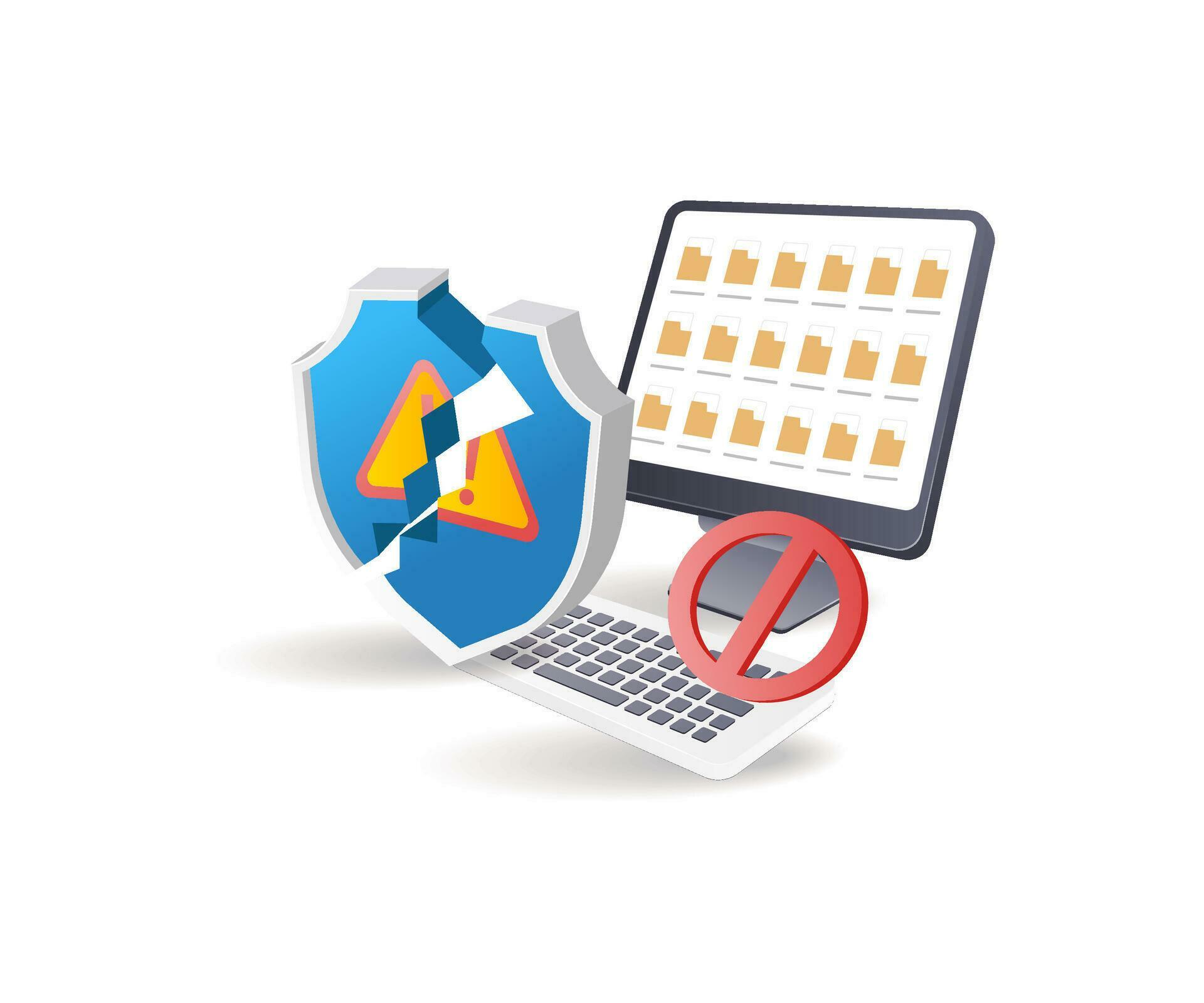 Technology computer data security warning 31740404 Vector Art at Vecteezy