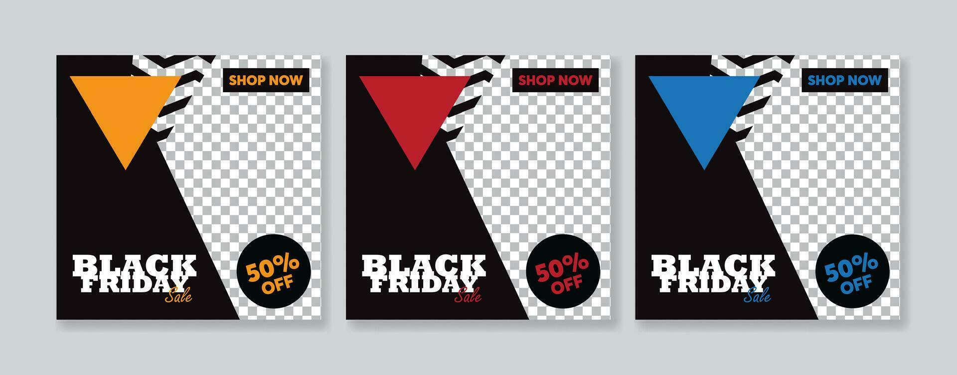 Creative vector modern black friday sale social media post template banner collection.