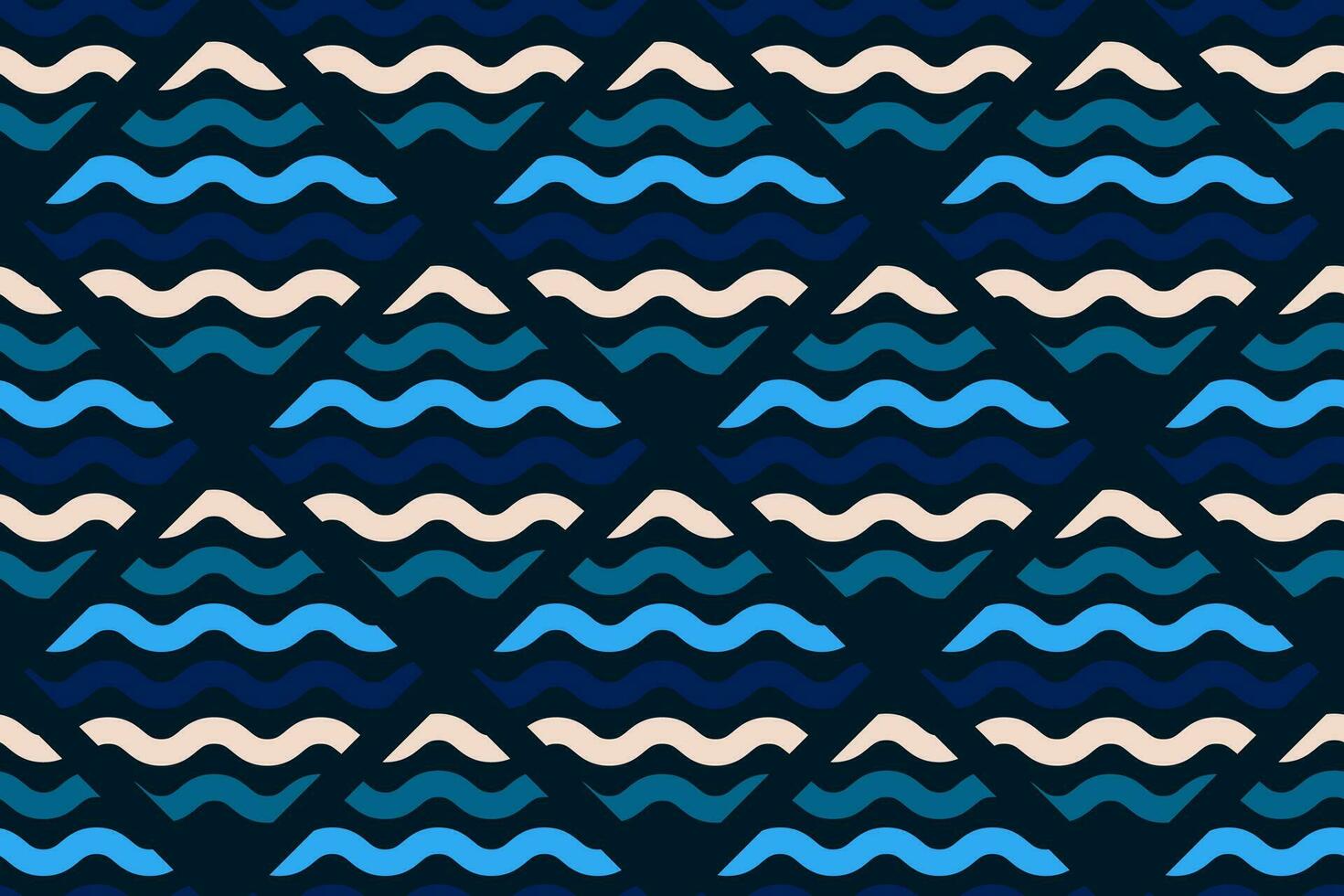 Seamless Abstract Wave Pattern with blue and white color vector