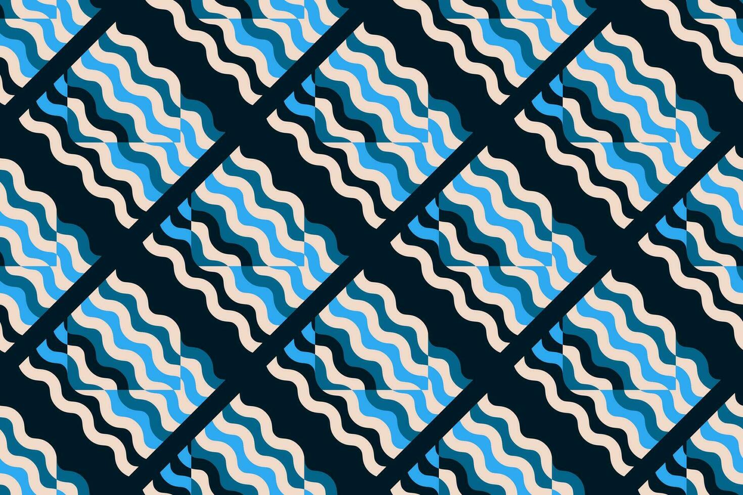 Seamless Abstract Wave Pattern with blue and white color vector