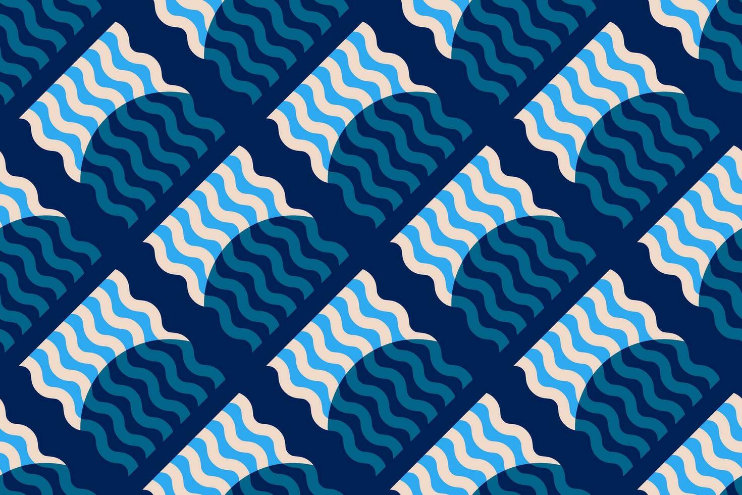 Seamless Abstract Wave Pattern with blue and white color vector