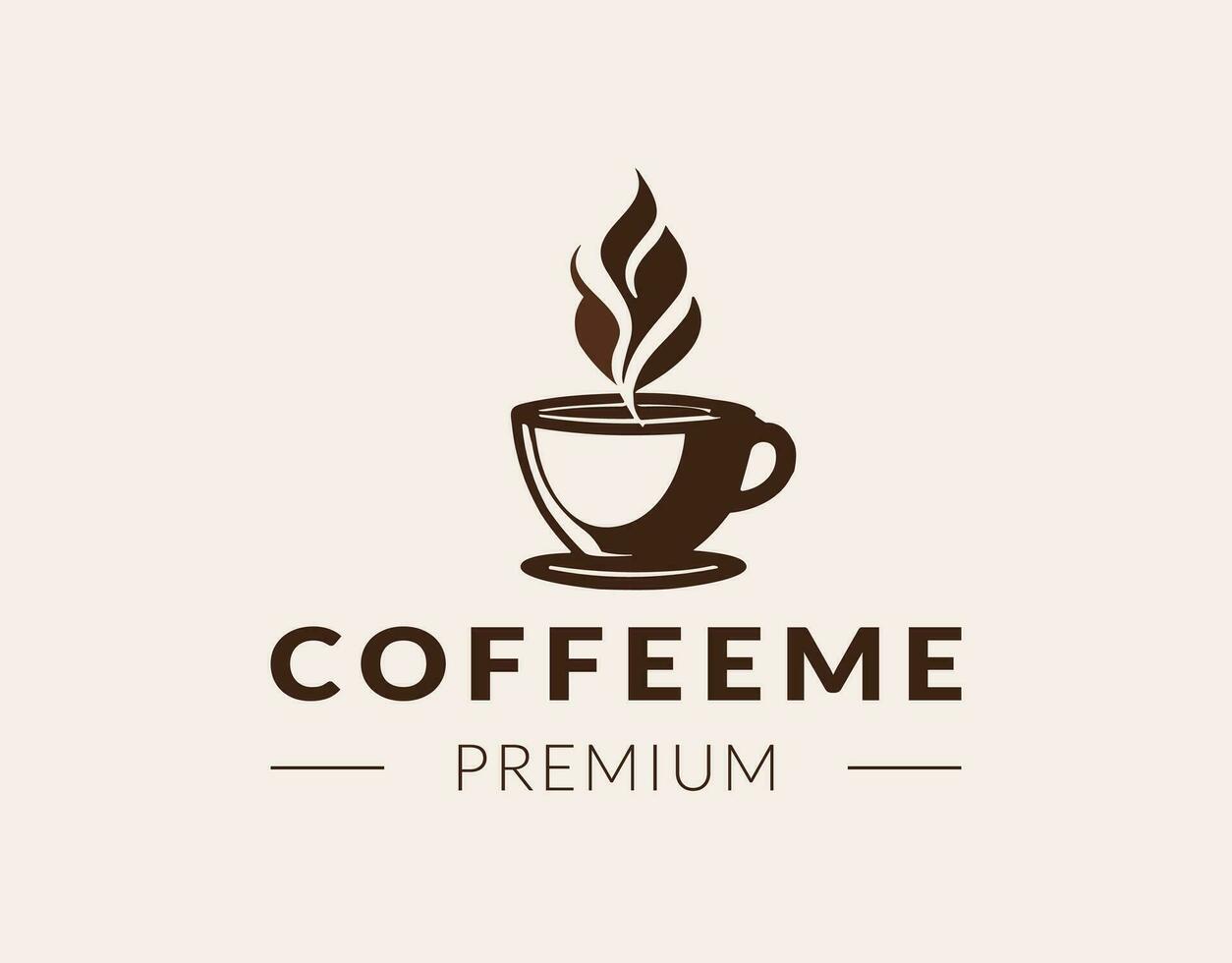 Coffee cup vector logo design template. Premium coffee shop logo