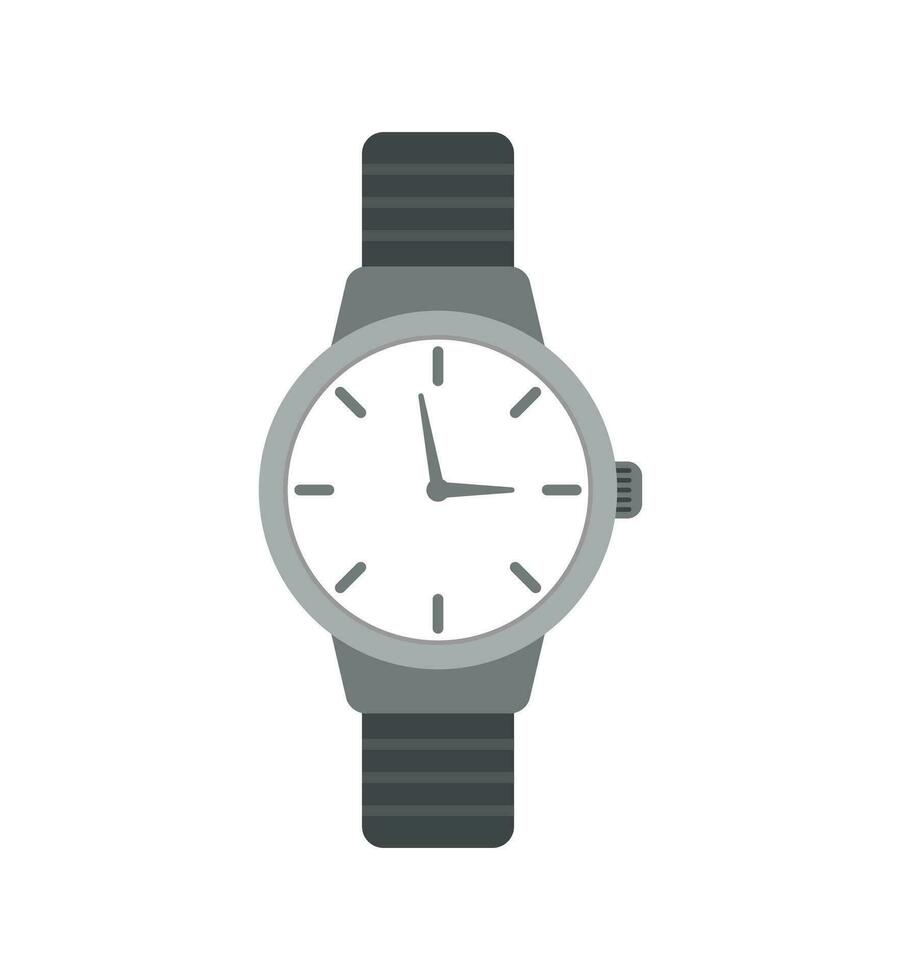 Clock icon in flat style, Business watch. Vector design element