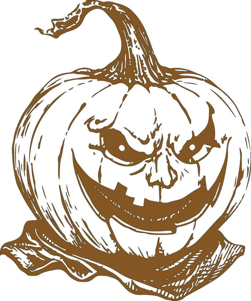 Orange Spooky pumpkin vector illustration