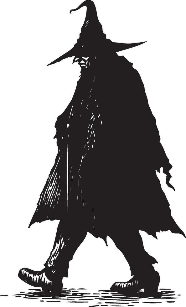 Wicked man vector silhouette illustration