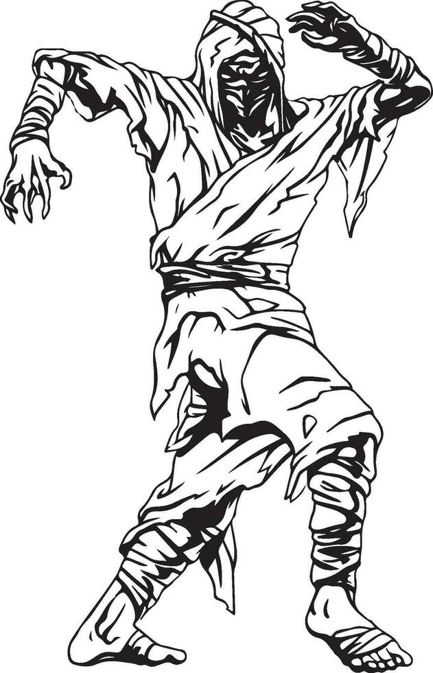 Mummy dancing in Halloween party vector