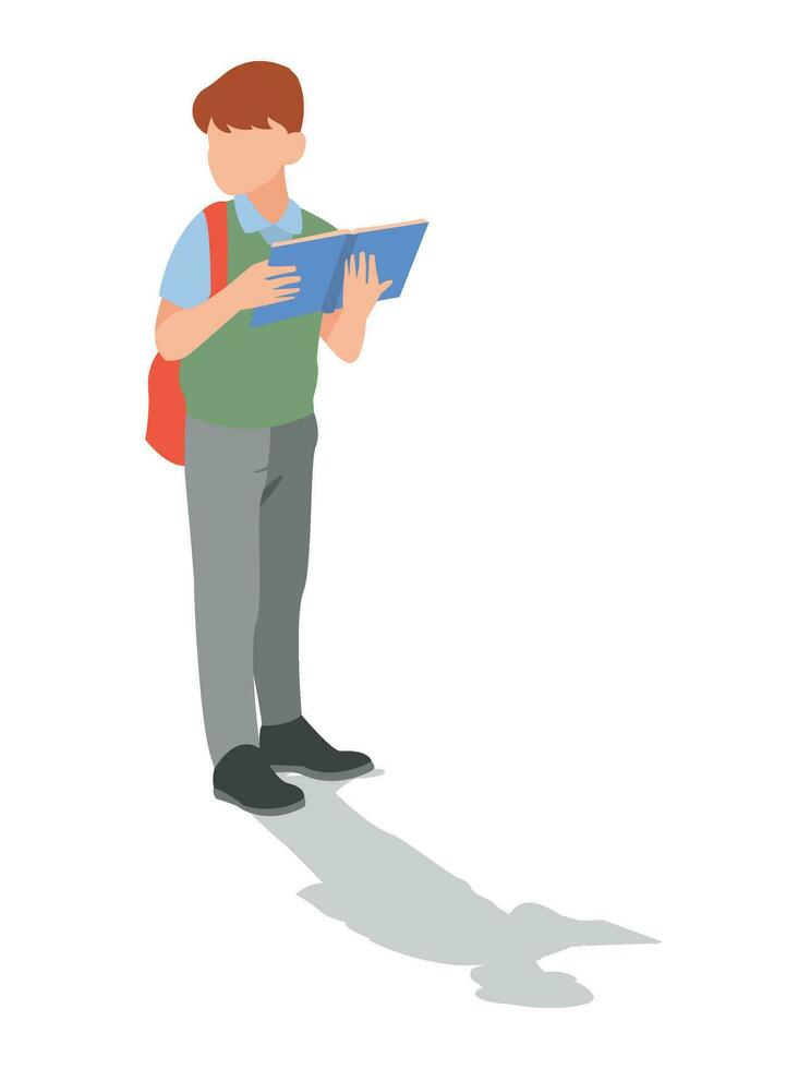 vector illustration of students in different postures