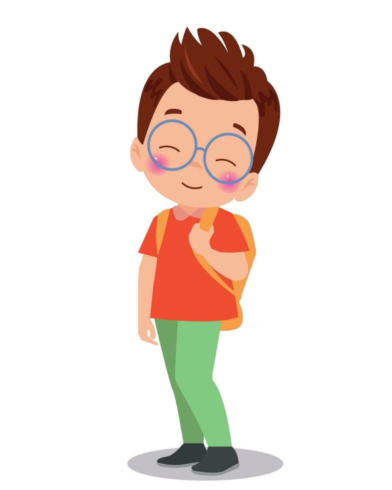 vector illustration of students in different postures