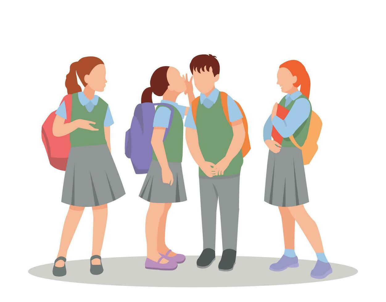 vector illustration of students in different postures