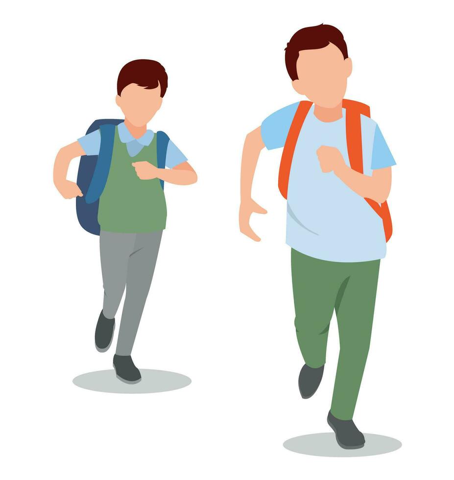 vector illustration of students in different postures