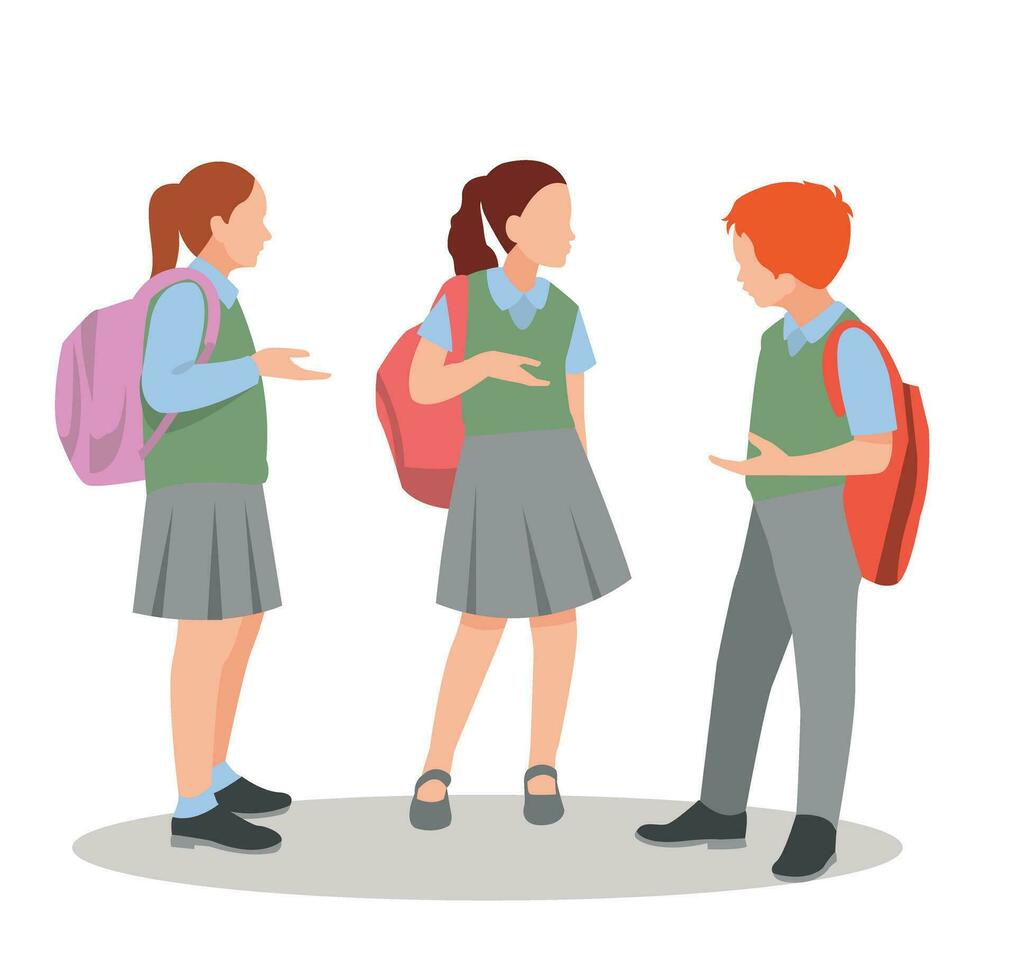 vector illustration of students in different postures