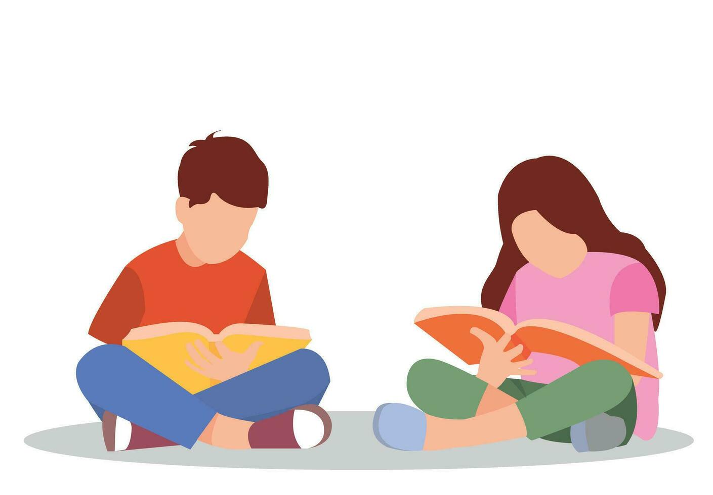 vector illustration of students in different postures