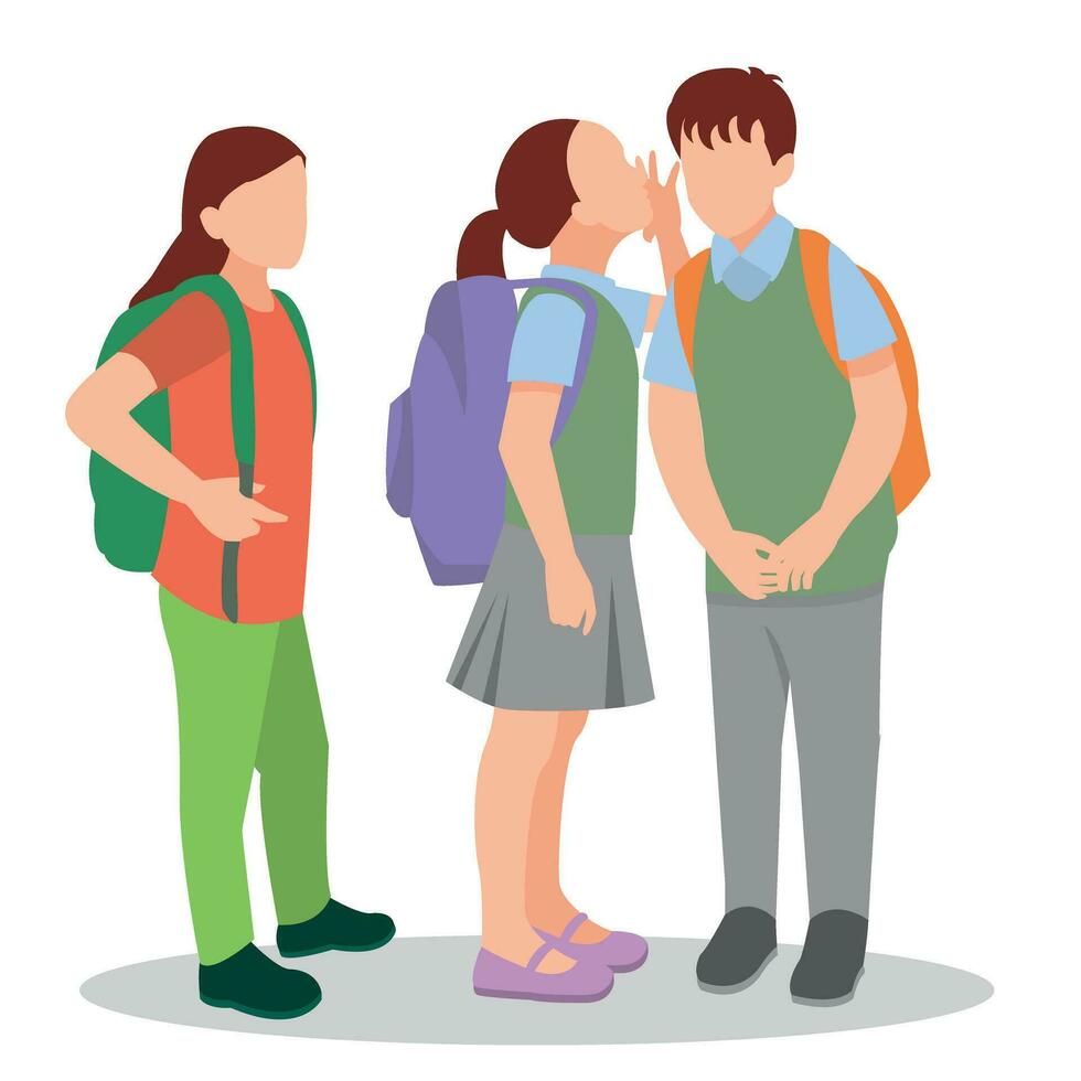 vector illustration of students in different postures
