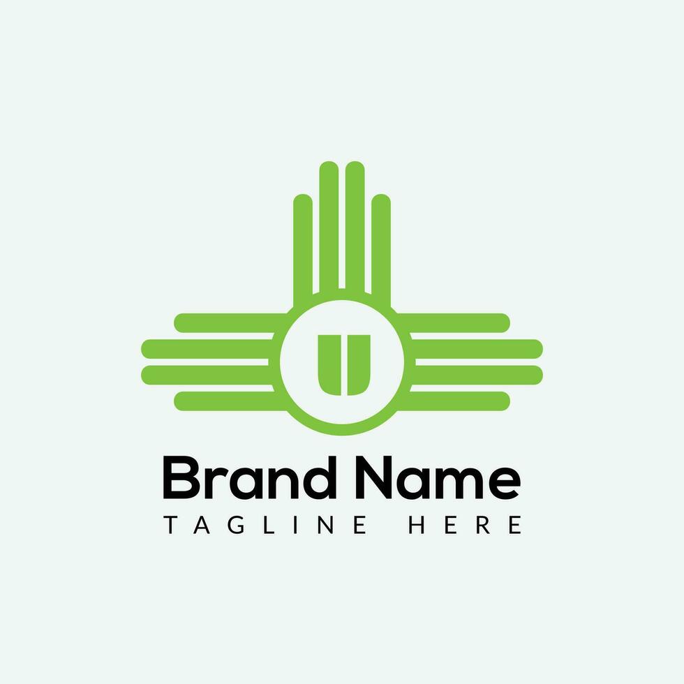 Abstract U letter modern initial lettermarks logo design vector