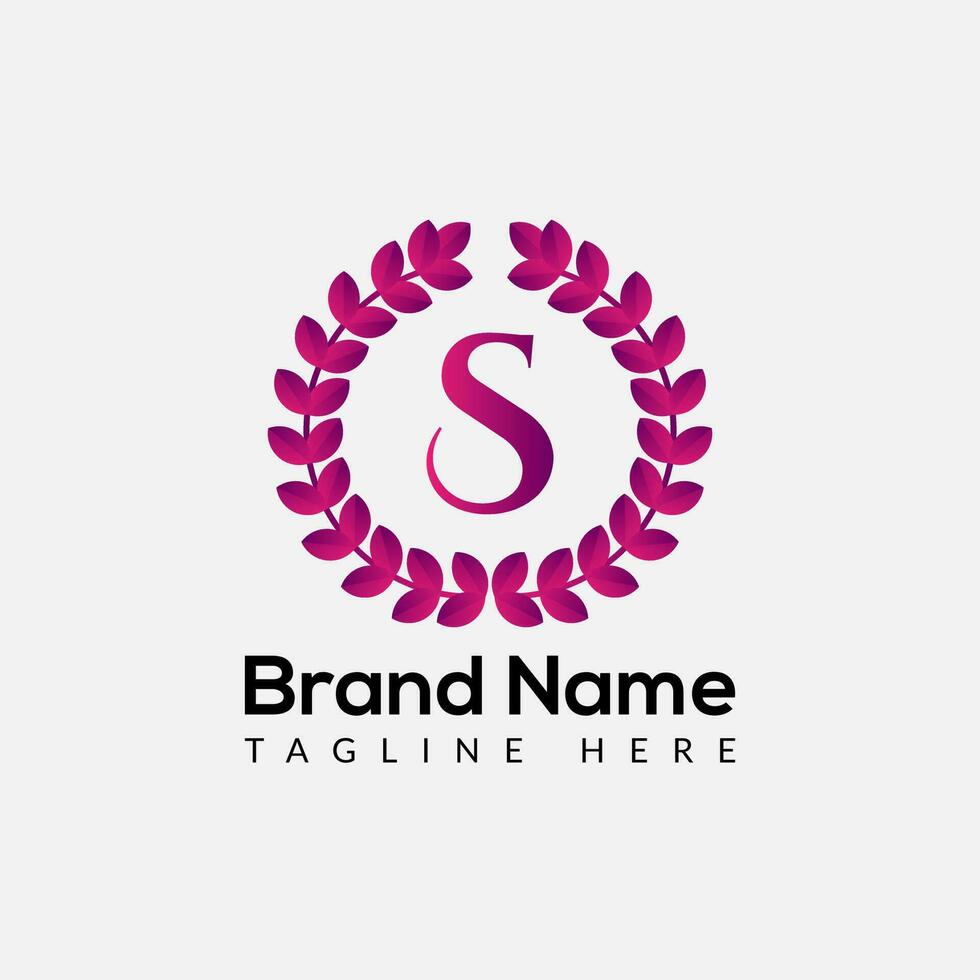 Beauty Logo On Letter S Template. Beauty On S Letter, Initial Fashion and Beauty Sign Concept vector