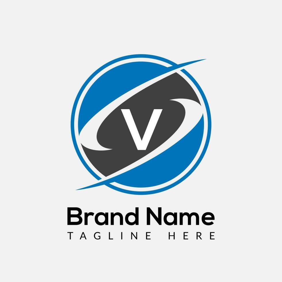 Abstract V letter modern initial lettermarks logo design vector