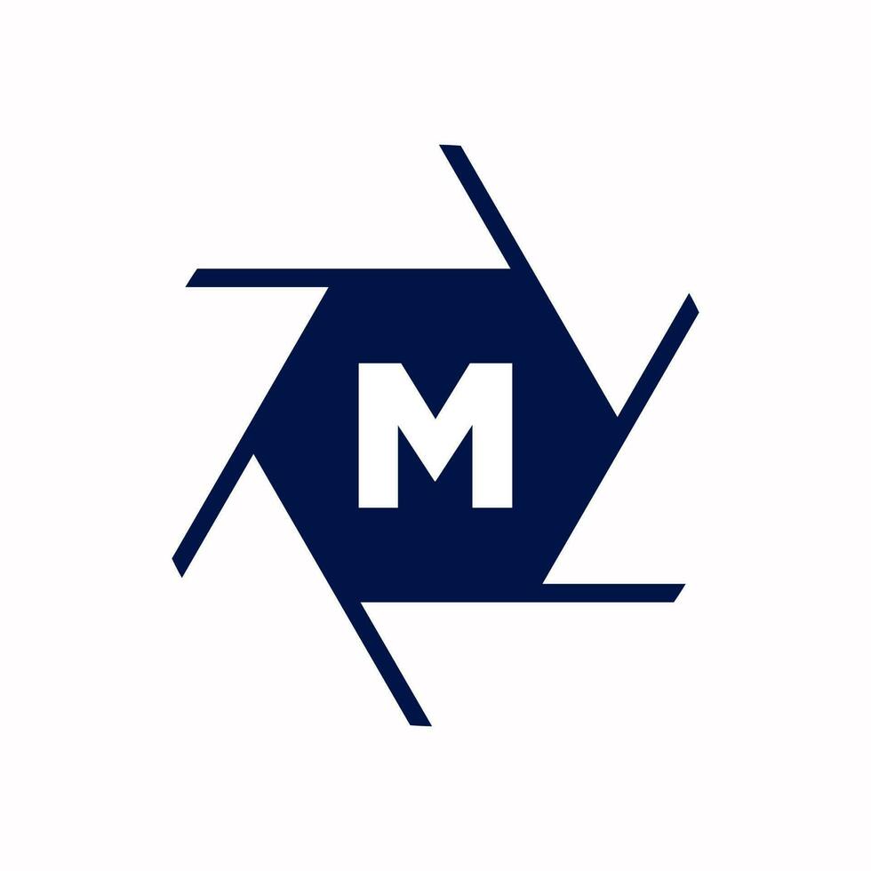 Initial Letter M Photography Logo Camera lens Concept. Photography Logo Combined M Letter Camera Sign Logo vector