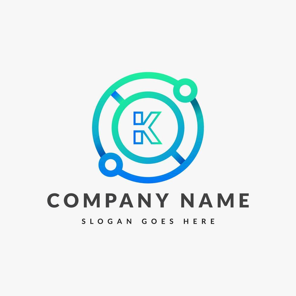Abstract K letter modern initial lettermarks logo design vector