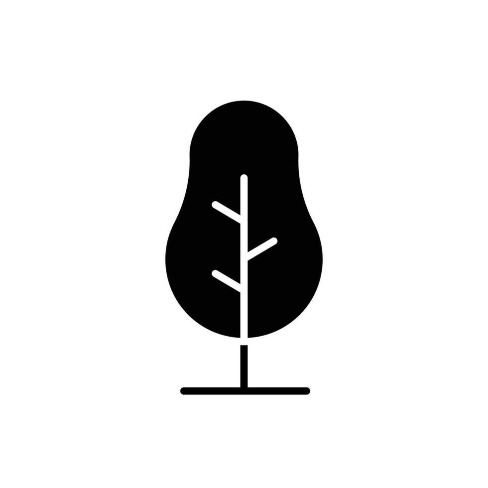 Tree icon. Simple solid style. Pine, fir, park tree, nature, forest concept. Silhouette, glyph symbol. Vector illustration isolated.
