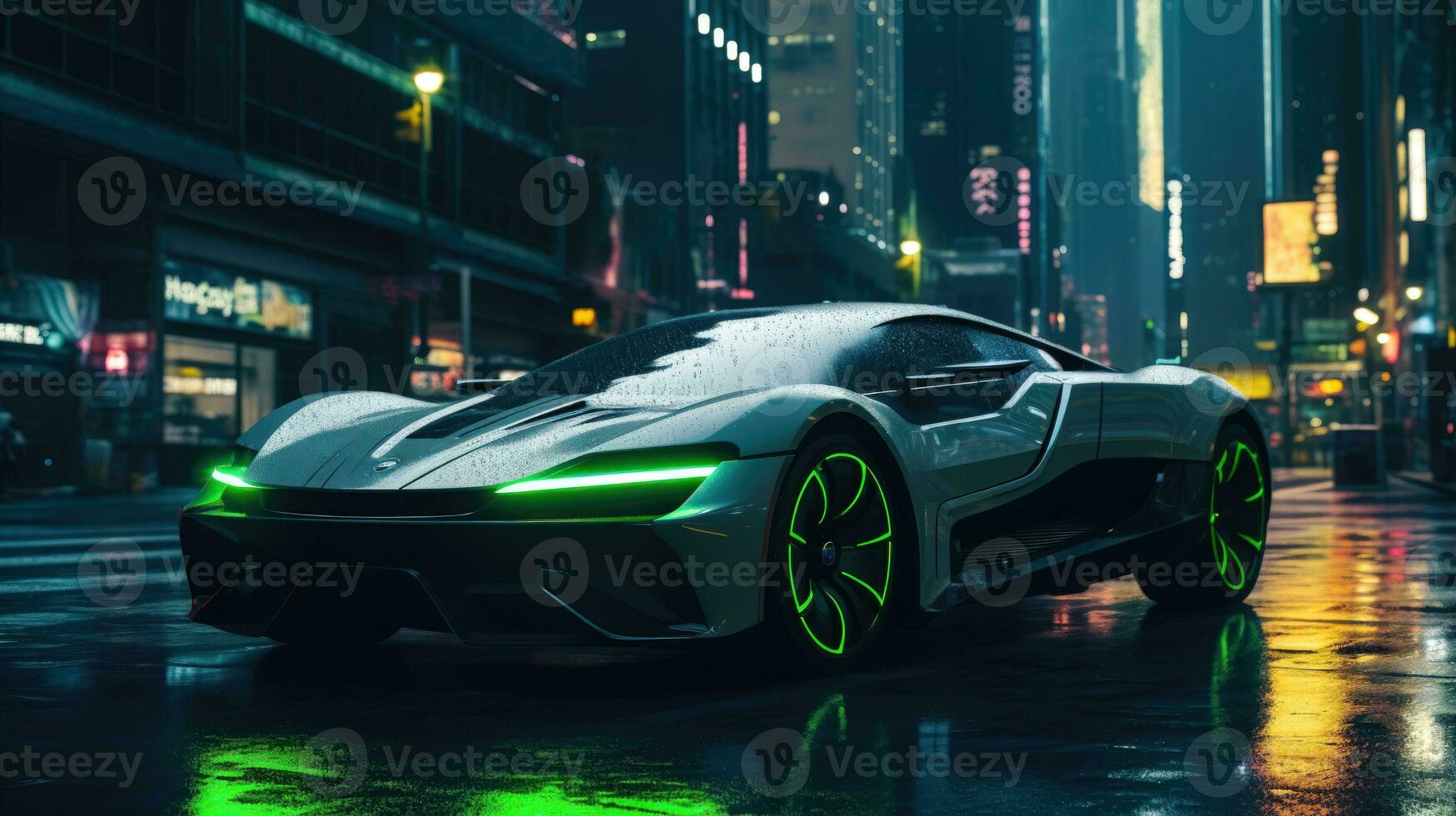 Urban Mobility A Futuristic Vehicle with AI Driven Technology and Precise Maneuvers AI Generated photo