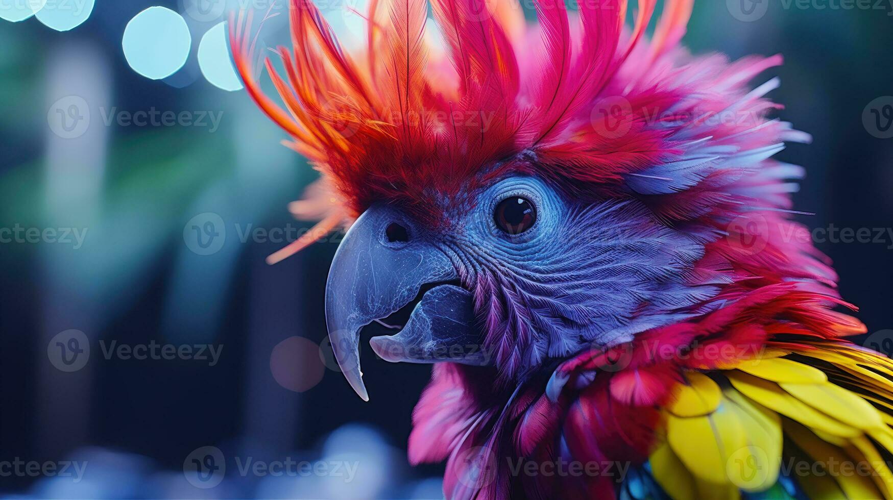 Wildlife in Technicolor A Colorful Parrot with Stunning Feathers AI Generated photo