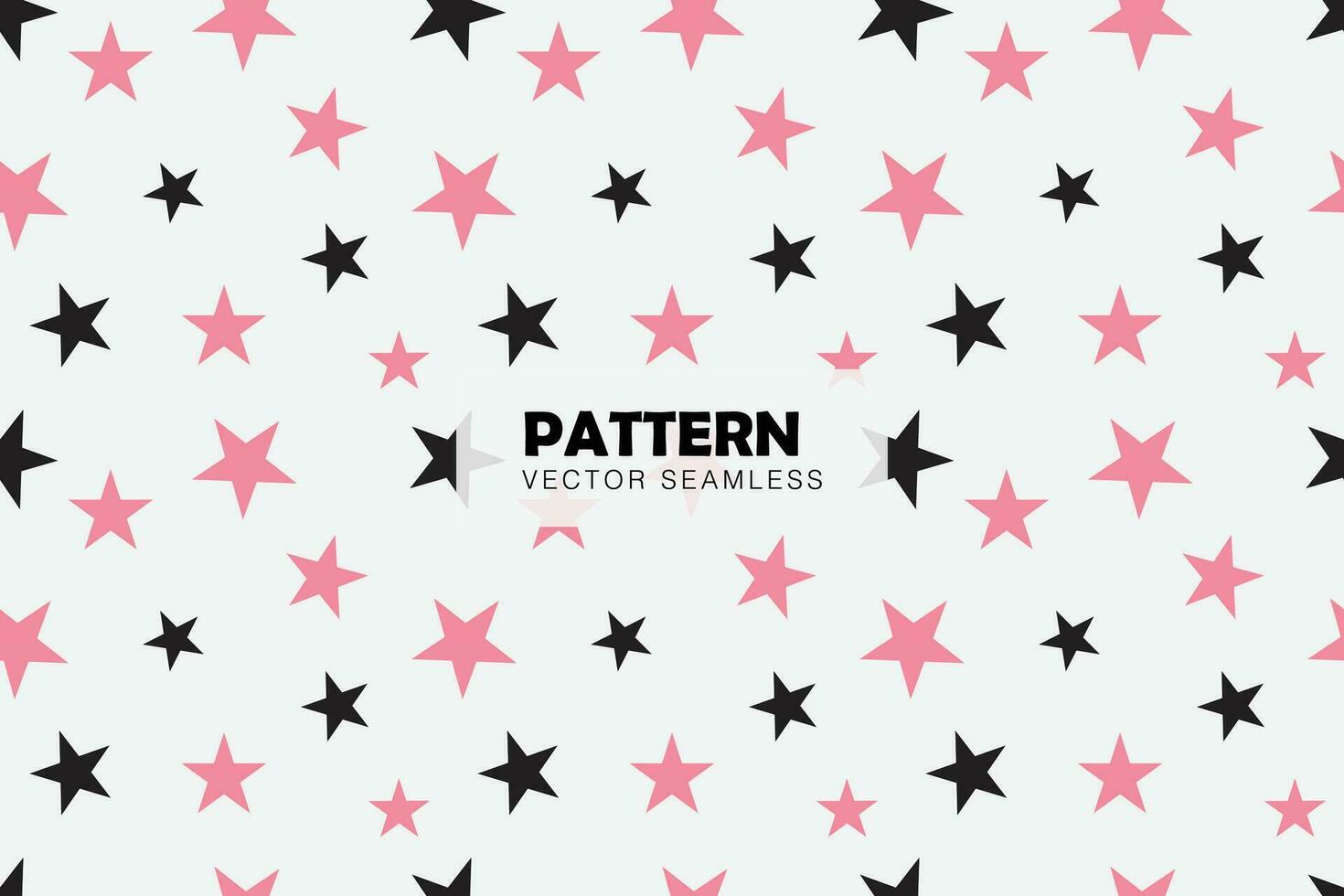 Black and pink stars geometric shapes seamless repeat pattern vector