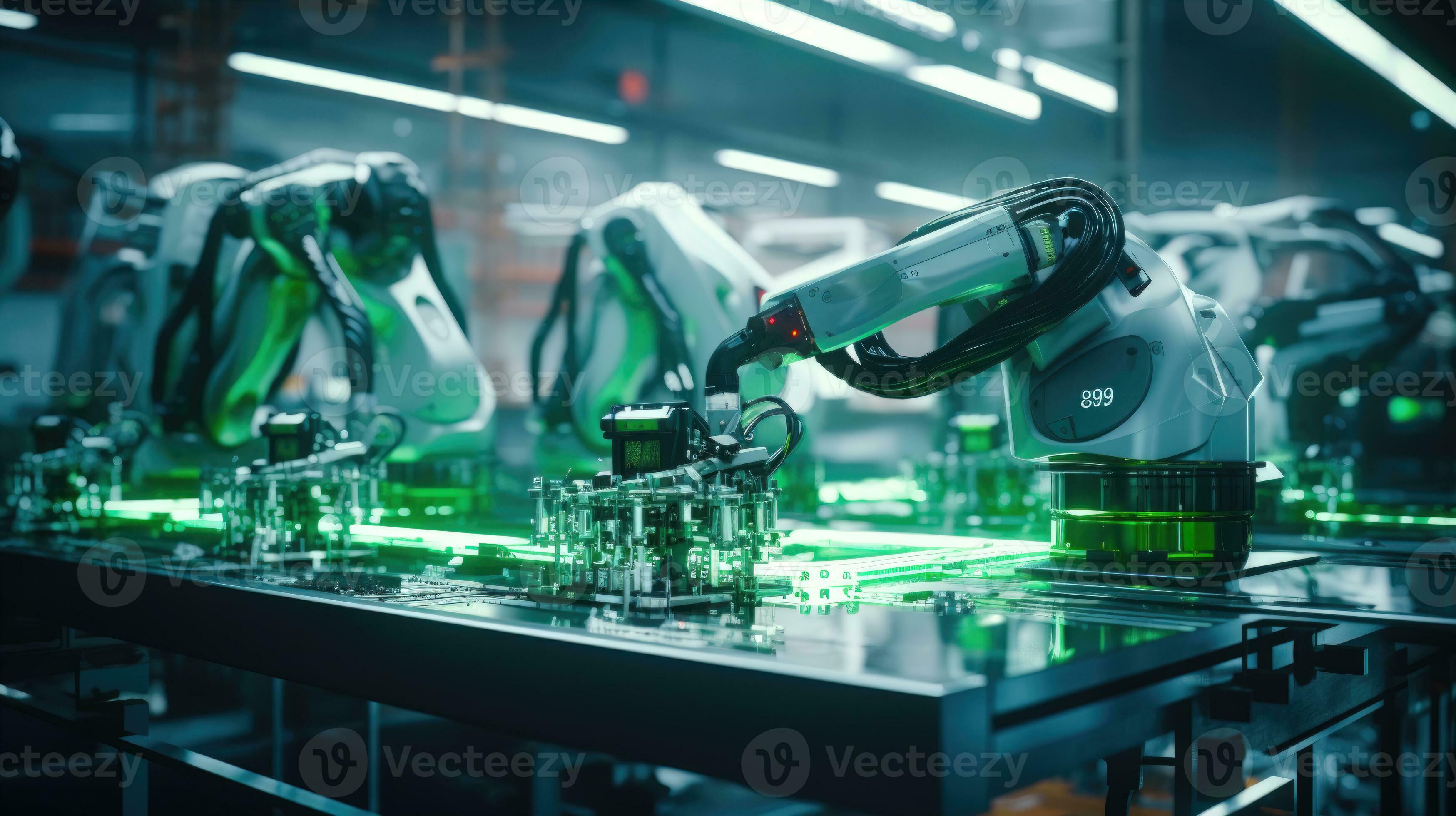 Industrial Automation Technology Robotic Workers on an Automated