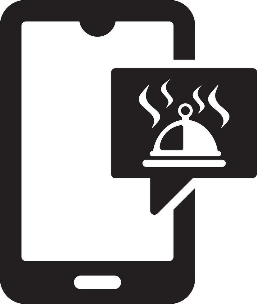 Mobile with food app icon vector