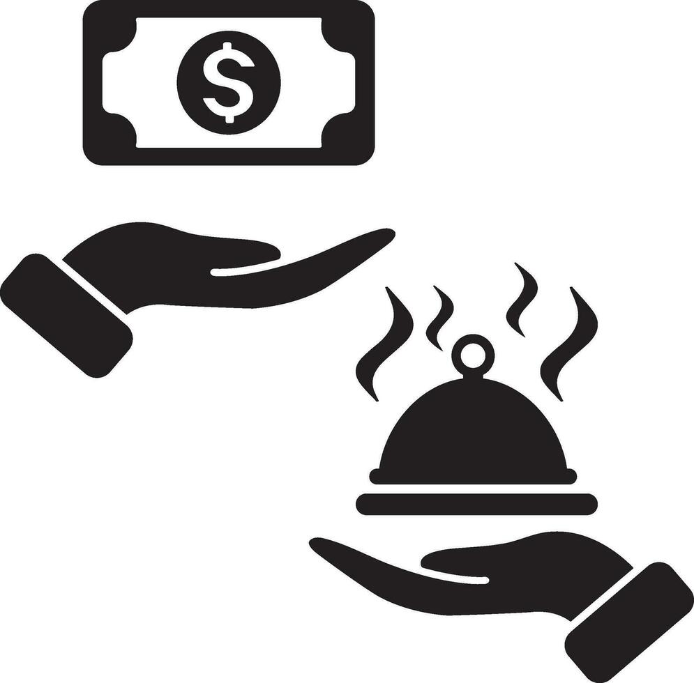 Cash On food delivery icon vector