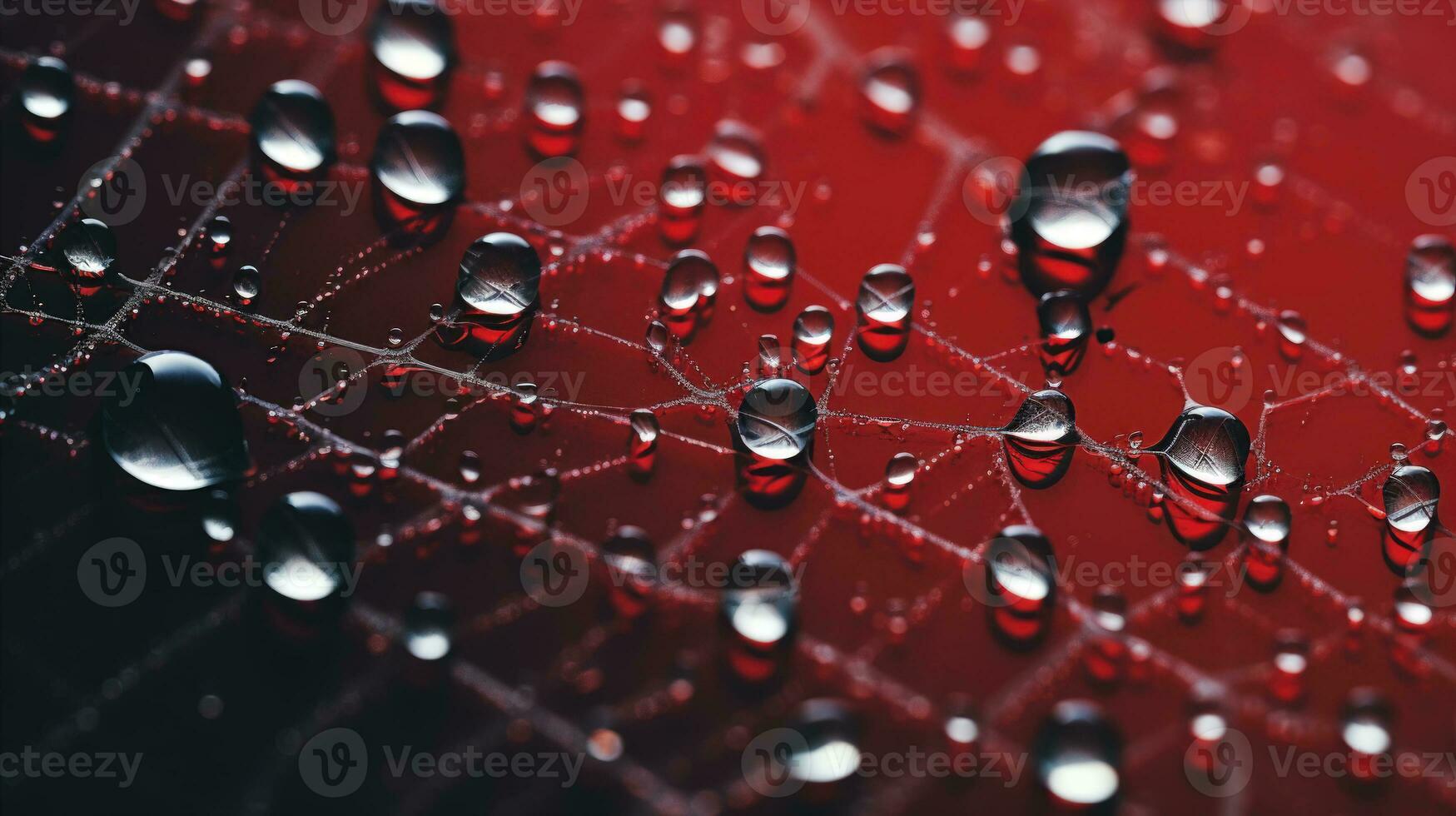 A Captivating Details of a Spider Web Covered in Dew Drops AI Generated photo