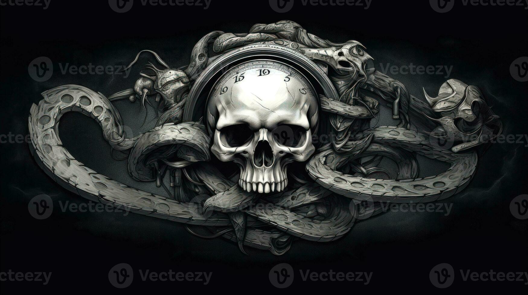 A Surrealist Illustration of Time Death and Danger AI Generated photo