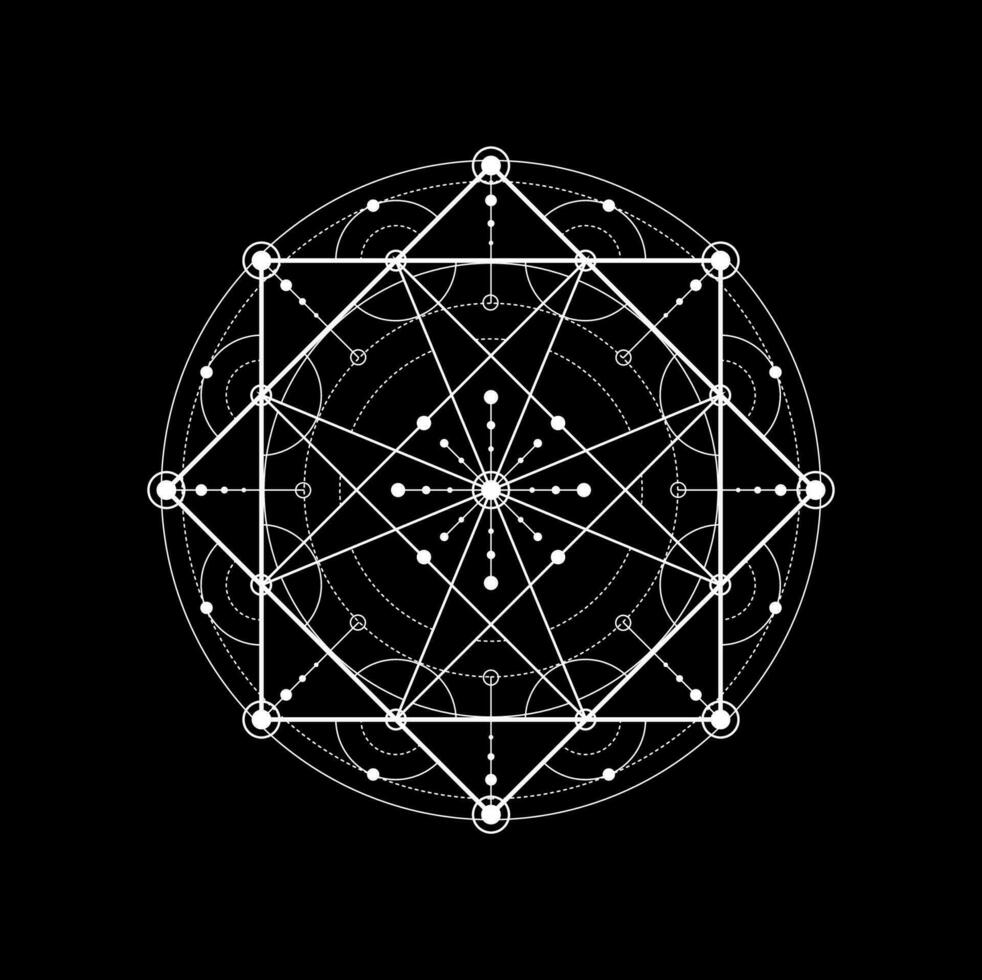 sagrado geometría, espiritual símbolo o tatuaje vector