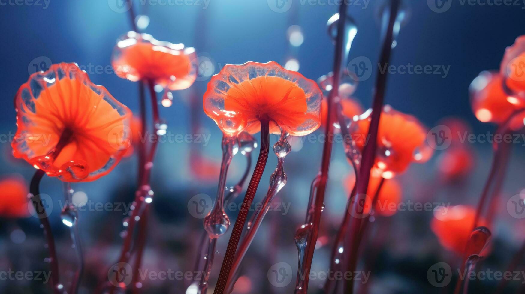 translúcido pétalos un de cerca flor foto con vibrante rojos y suave texturas ai generado