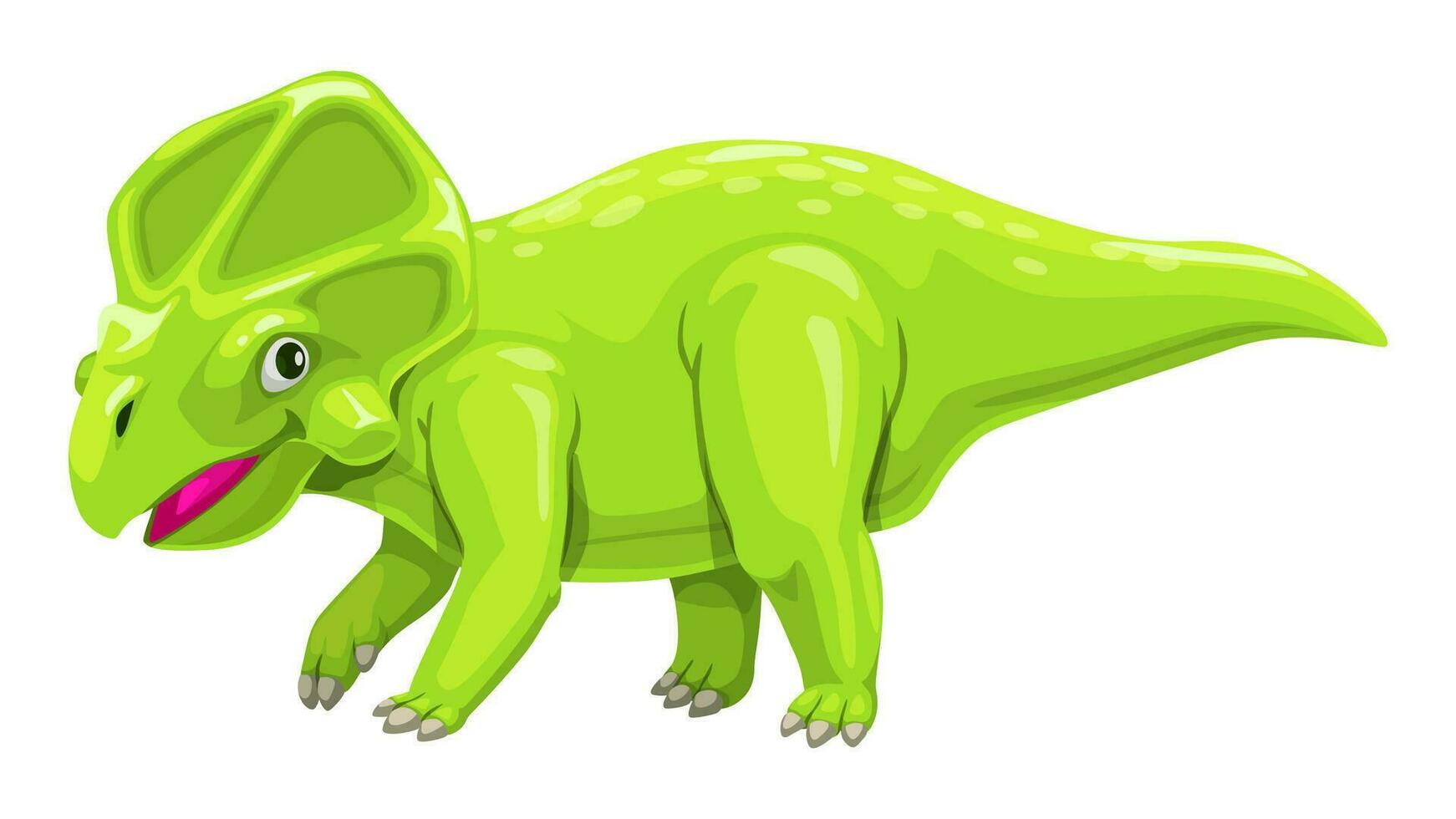 Protoceratops dinosaur cartoon character, kids toy vector