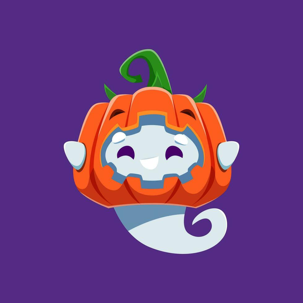 Cartoon kawaii Halloween ghost monster character vector