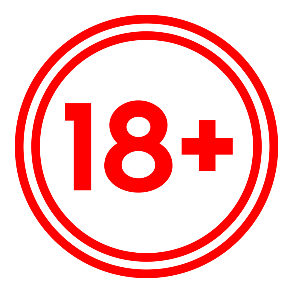 warning for children under 18 years of age, 18 plus circle icon png