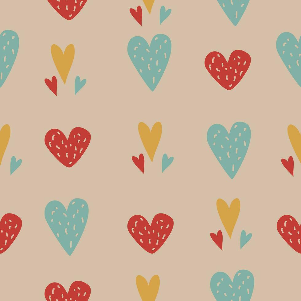 cute bright seamless pattern of hearts vector illustration