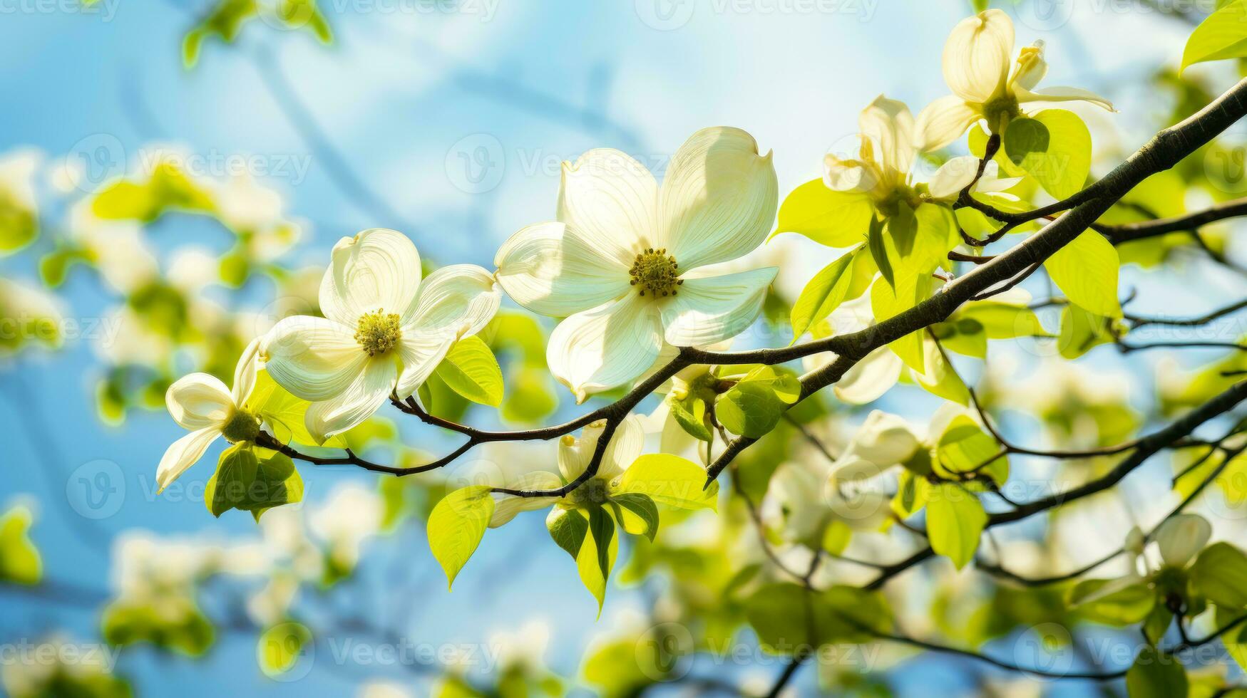 Springtime Beauty A Floral Closeup of Delicate Blossoms and Petal Details AI Generated photo