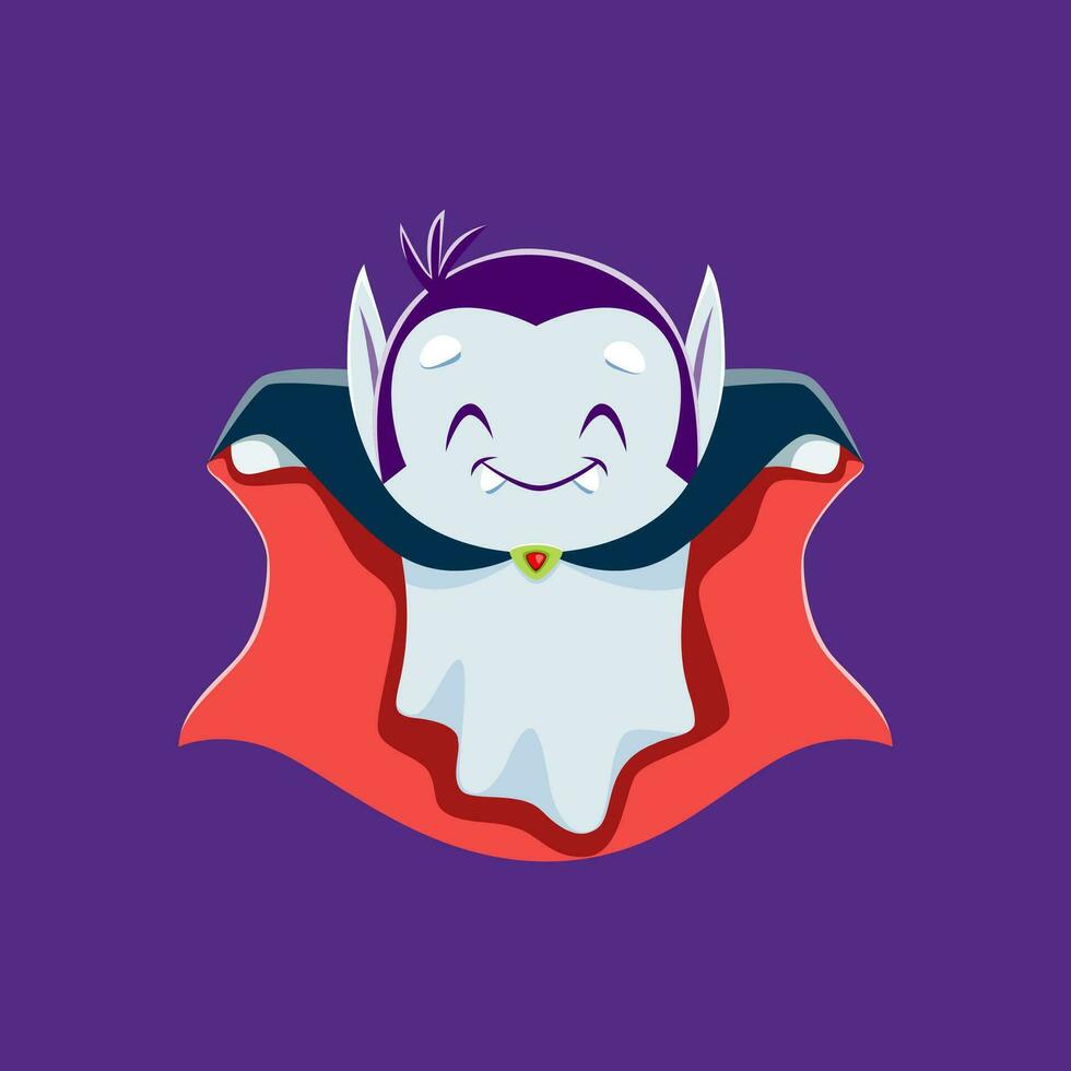 Cartoon kawaii Halloween ghost vampire character vector