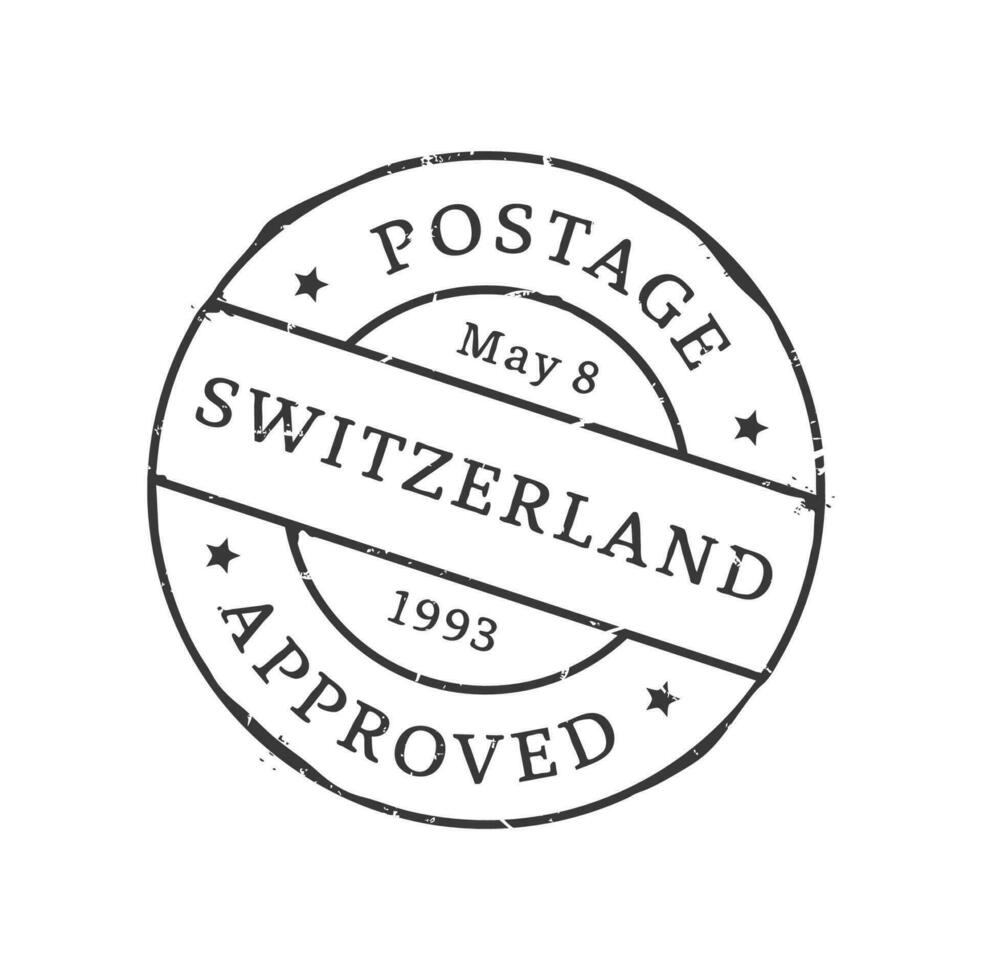 Switzerland postage mark, vintage postal stamp vector