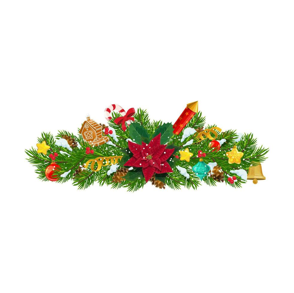 Christmas fir holiday branch divider or border vector
