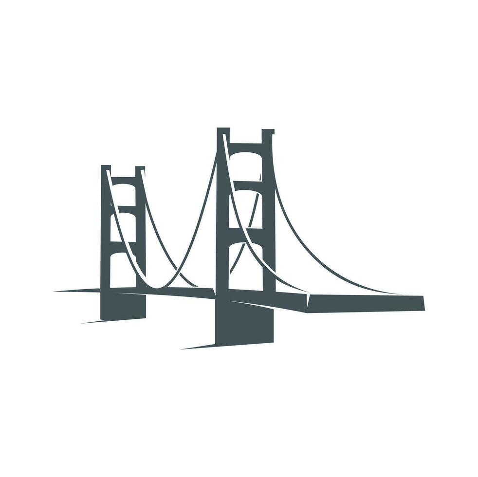 Bridge icon, architecture building, transportation vector